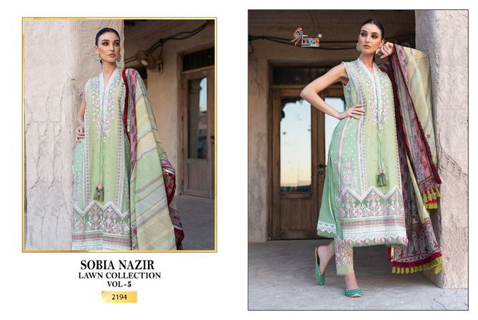 Shree Sobia Nazir Lawn 5 Festive Wear Cotton Pakistani Salwar Kameez Collection 